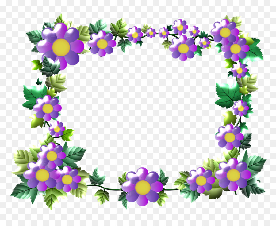 Fleurs Violettes，Feuilles PNG