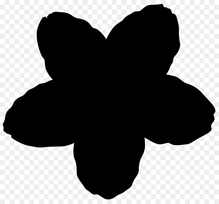 Fleur Silhouette，Noir PNG