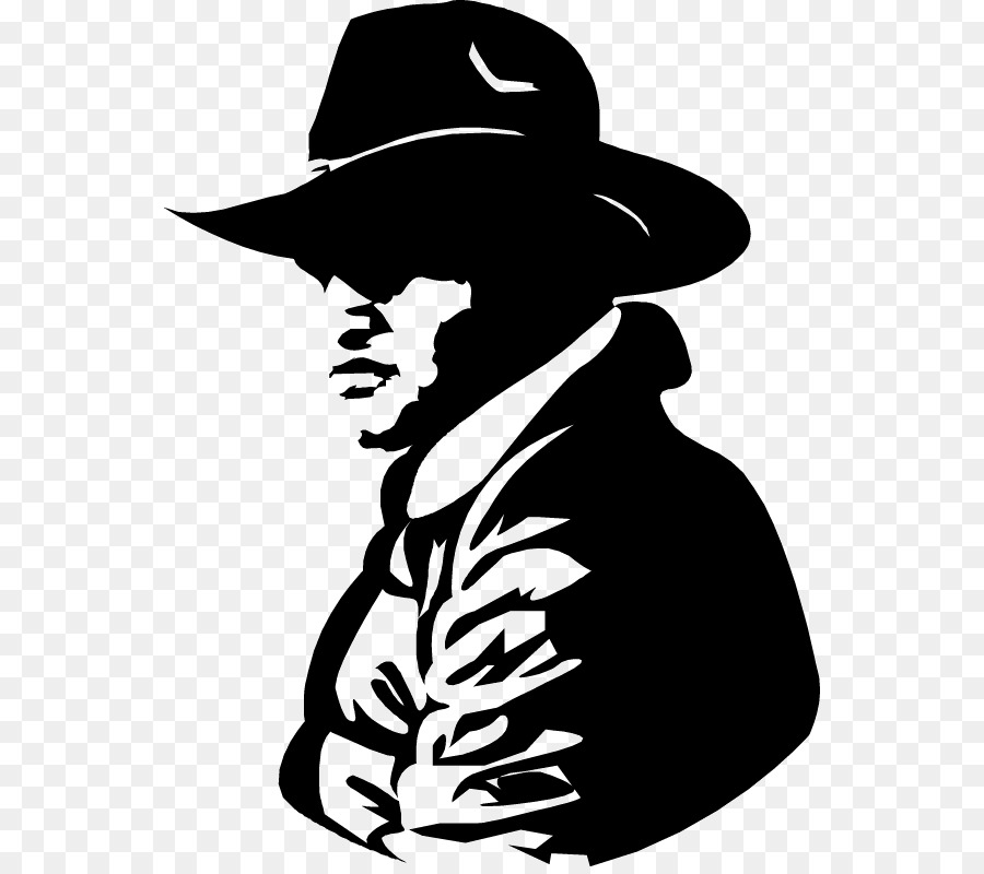 Silhouette De Cow Boy，Chapeau PNG