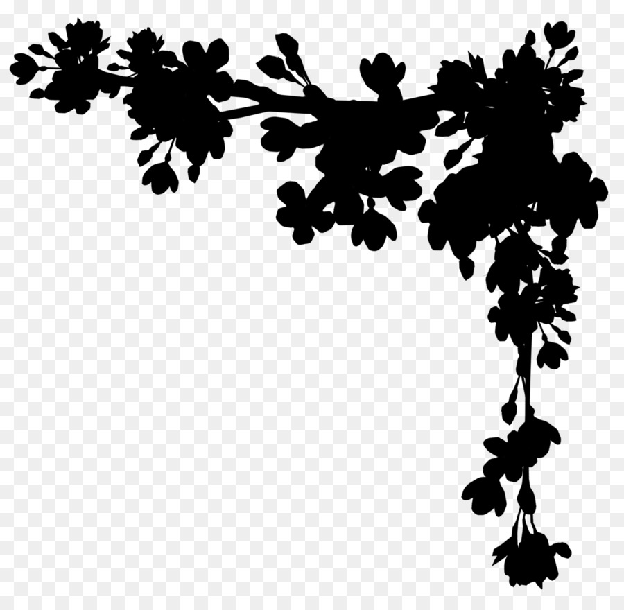 Silhouette Florale Noire，Fleurs PNG