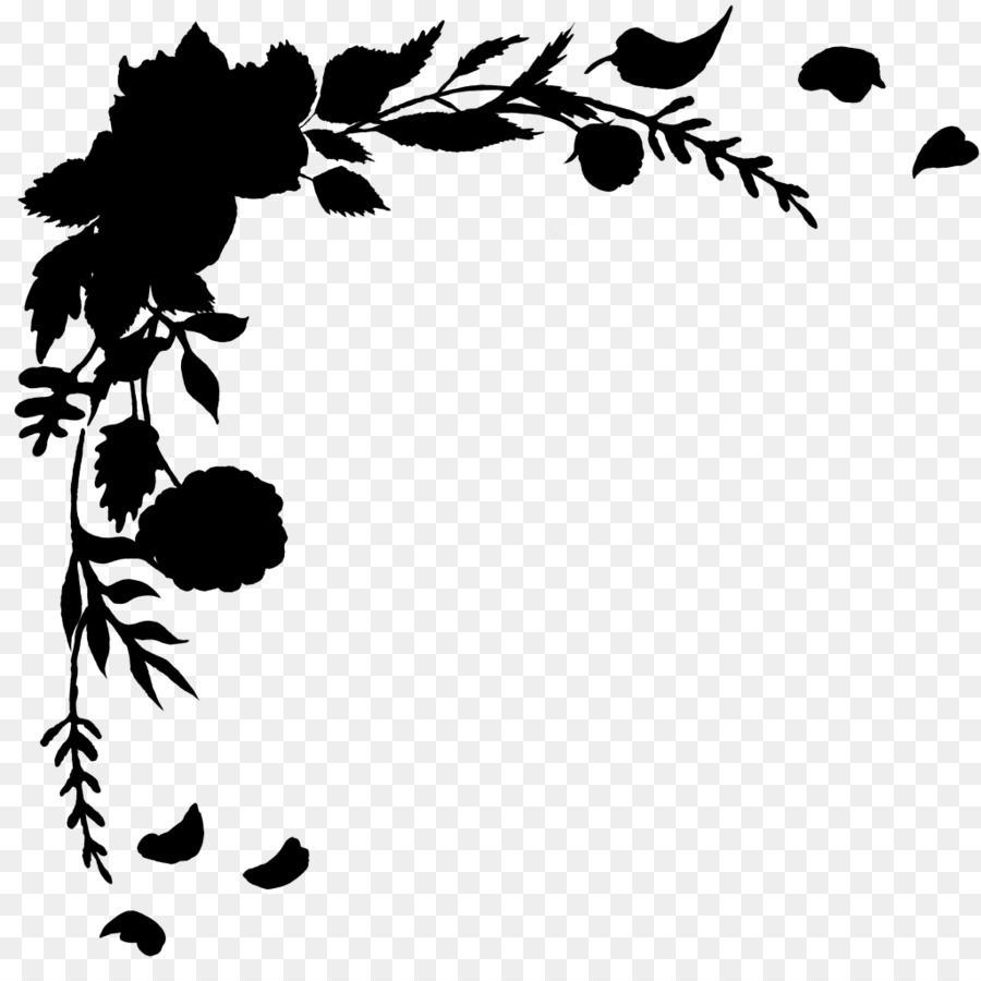 Silhouette Florale Noire，Fleurs PNG