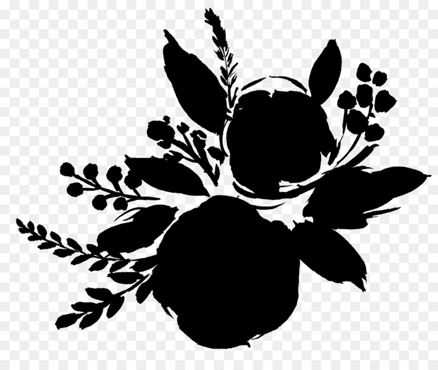 Silhouette Florale Noire，Fleurs PNG