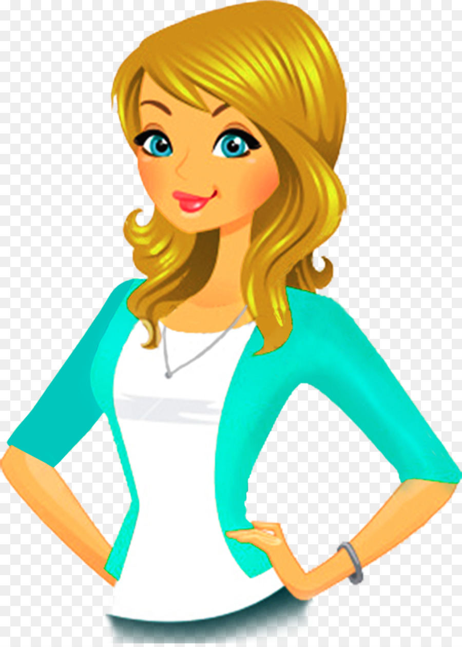 Femme Blonde，Souriant PNG