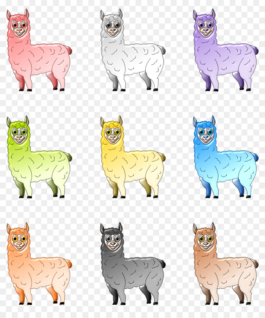 Lamas Colorés，Mignon PNG