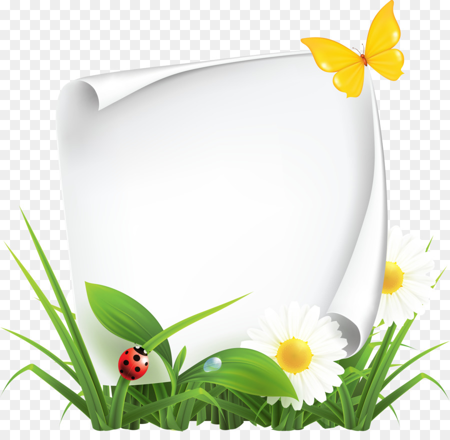 Fleurs Et Papillons，Herbe PNG