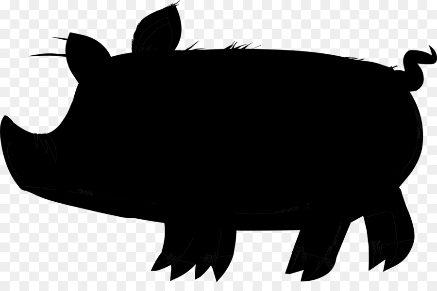 Silhouette De Cochon，Noir PNG