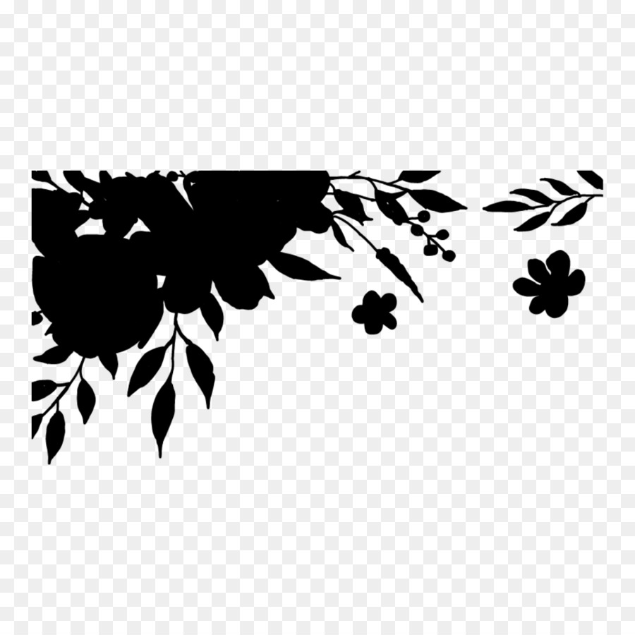 Silhouette Florale Noire，Fleurs PNG