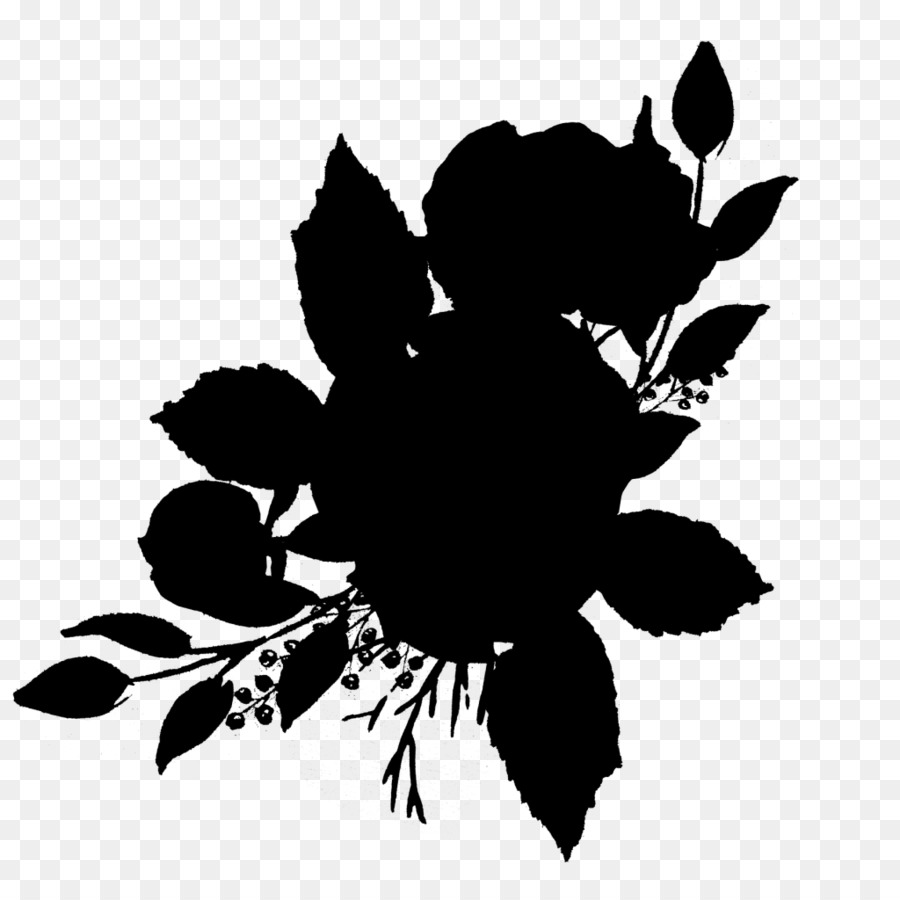 Silhouette Florale Noire，Fleurs PNG