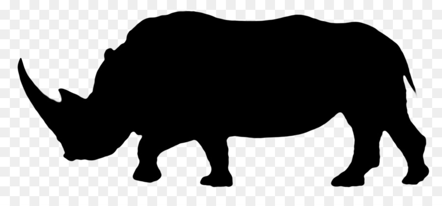 Silhouette De Rhinocéros Noir，Faune PNG