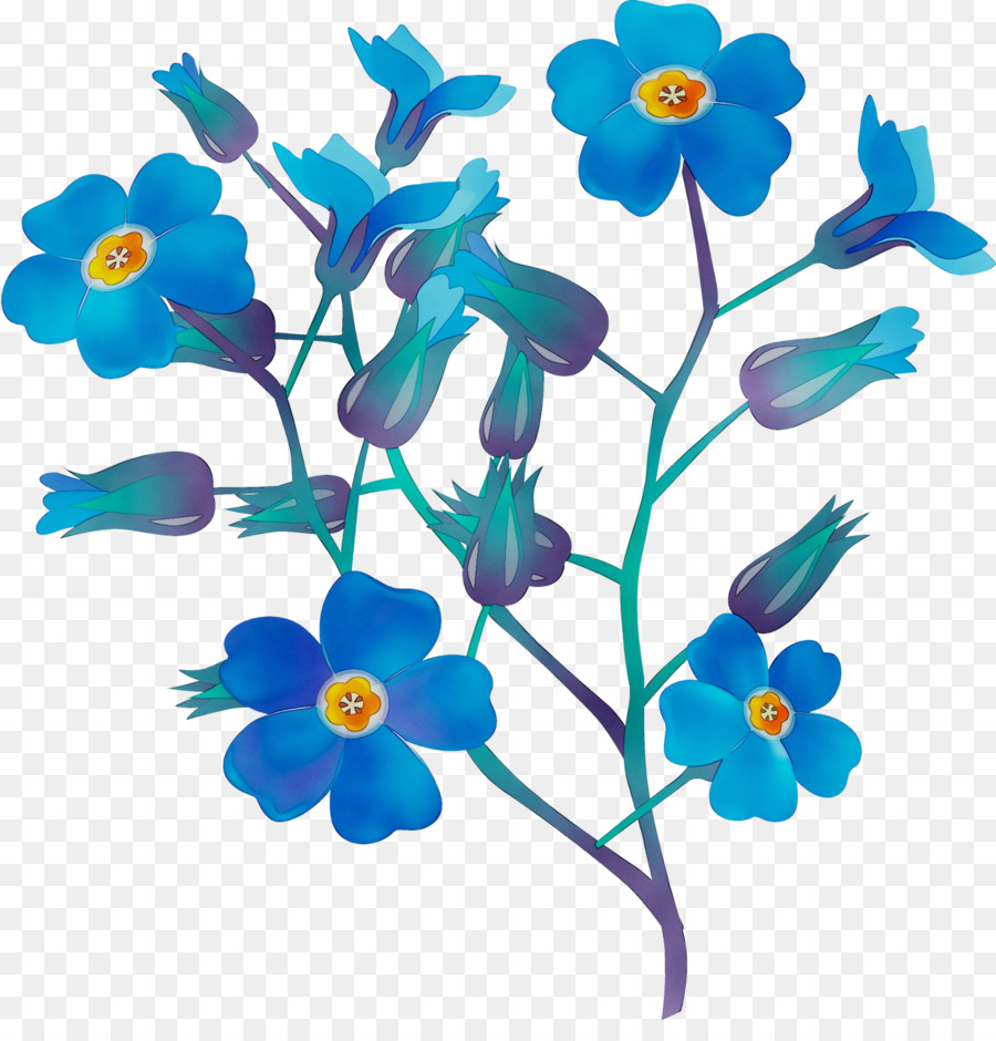 Fleurs Bleues，Floral PNG