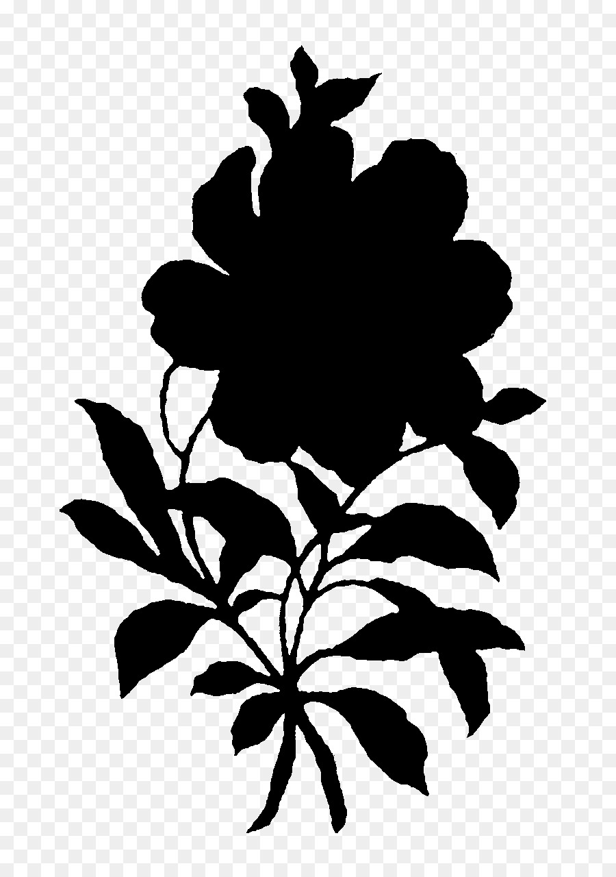 Fleurs De Silhouette Noire，Fleurs PNG