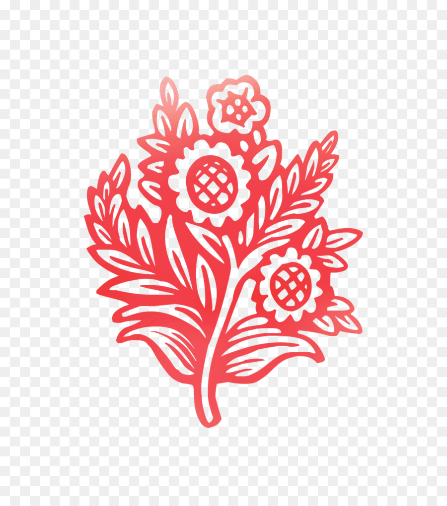 Motif Floral Rouge，Fleur PNG