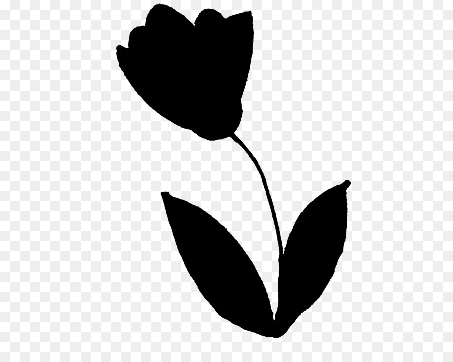 Fleur Silhouette，Noir PNG