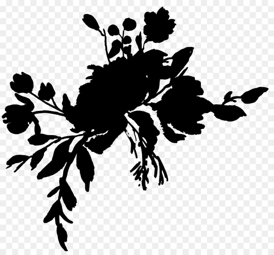 Silhouette Florale Noire，Fleurs PNG