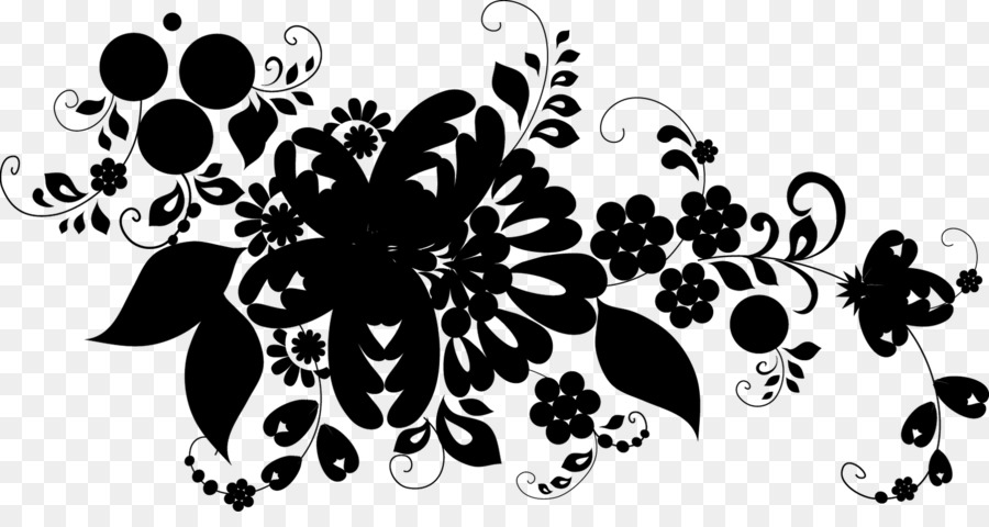 Motif Floral Noir，Fleur PNG