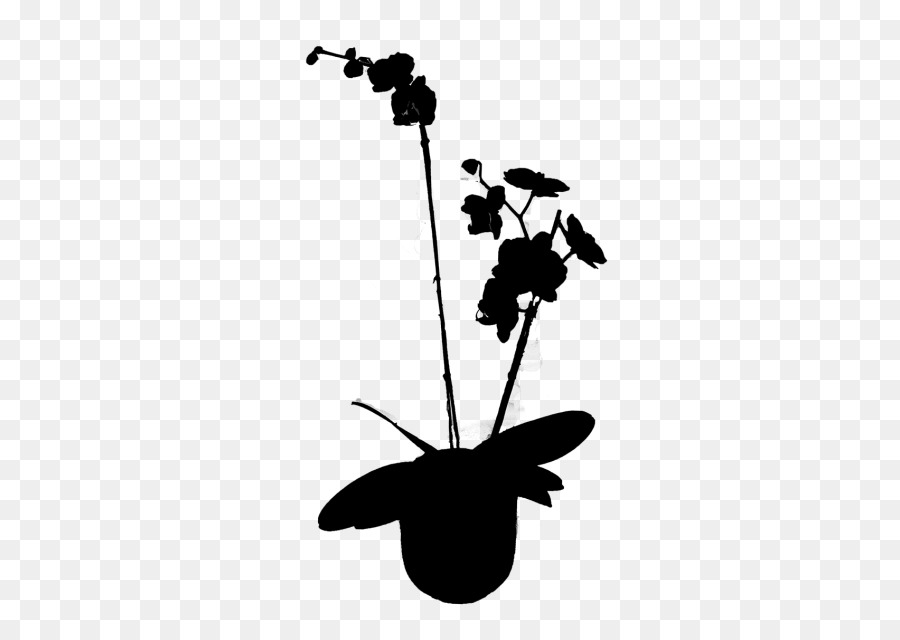 Plante Silhouette Noire，Fleur PNG