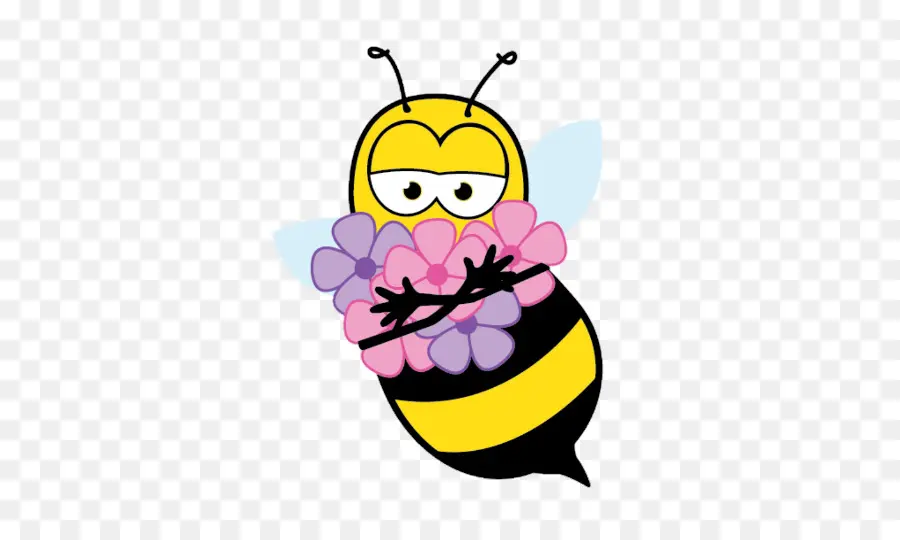 Abeille Avec Des Fleurs，Insecte PNG