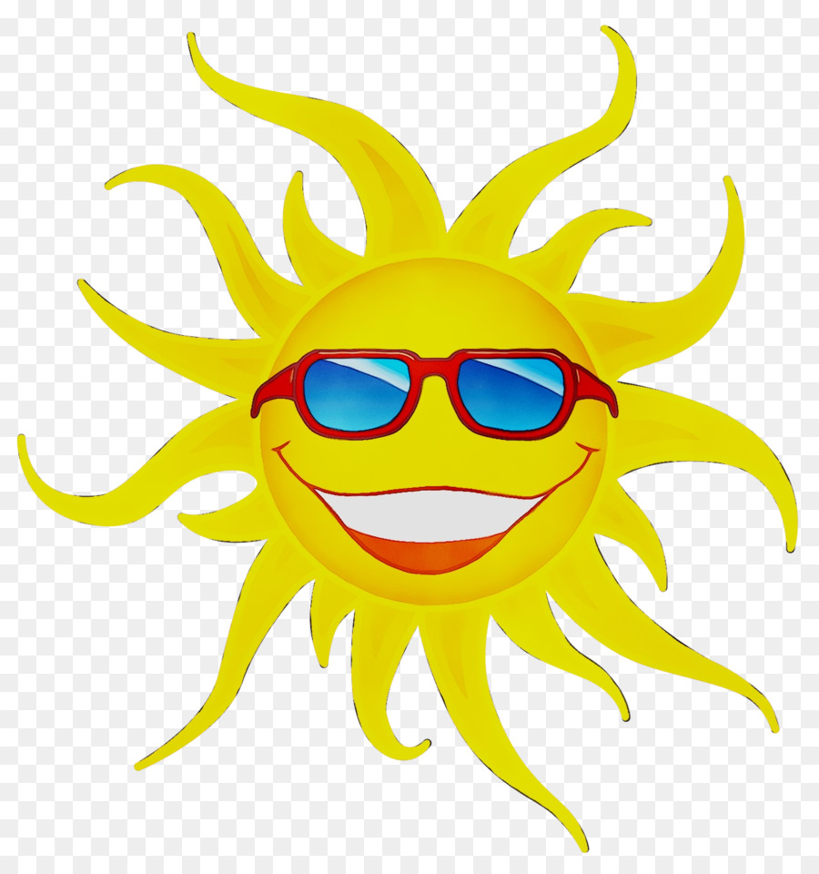 Soleil Avec Des Lunettes De Soleil，Souriant PNG