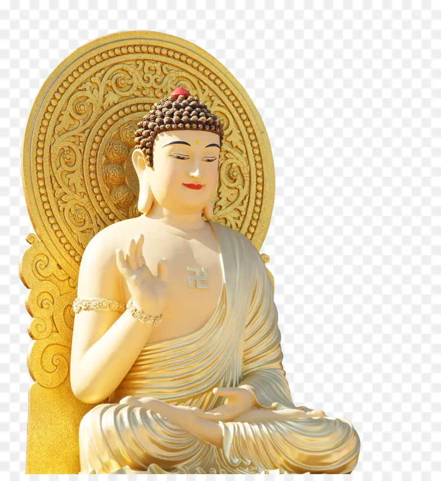 Statue De Bouddha Blanc，Bouddhisme PNG