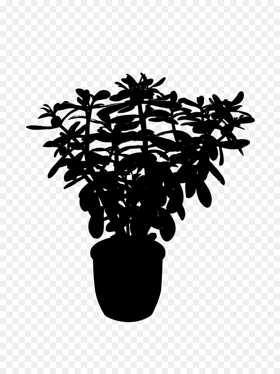 Plante Silhouette Noire，Pot PNG