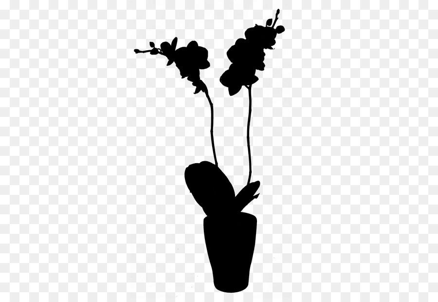 Plante Silhouette Noire，Fleur PNG