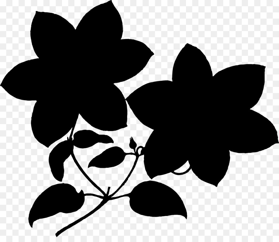 Silhouette De Plante，Fleur PNG