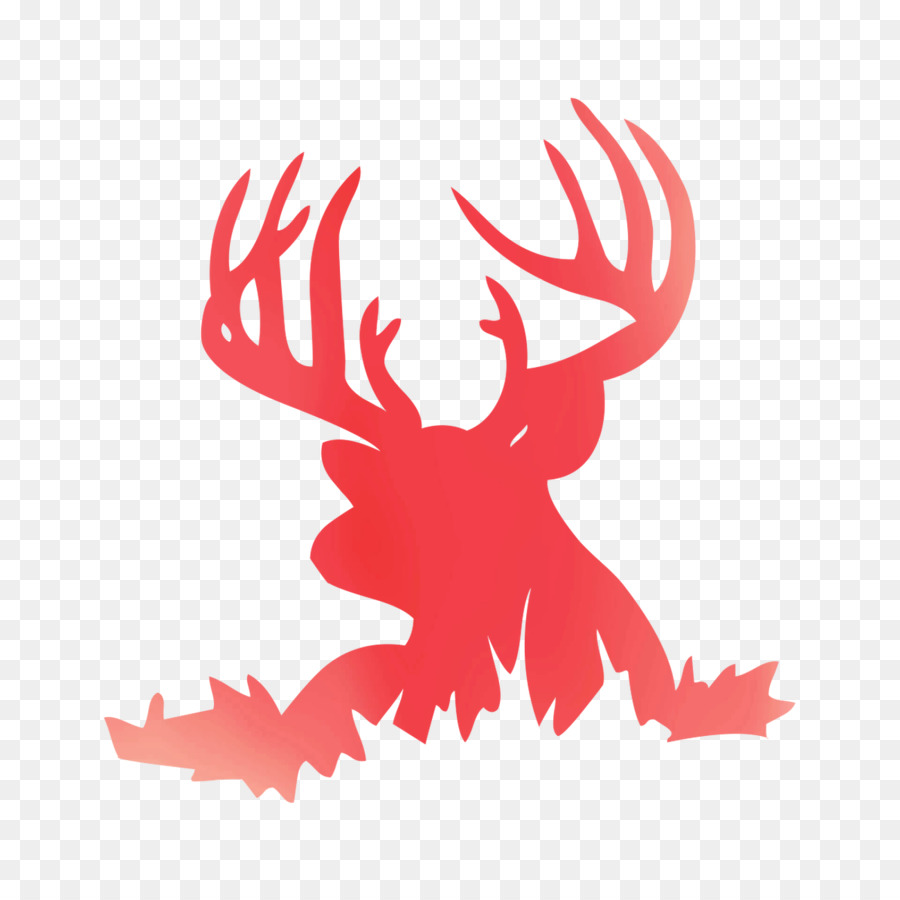 Silhouette De Cerf Orange，Bois PNG