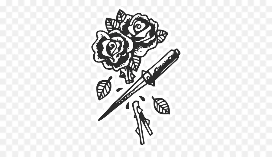 Couteau Et Roses，Poignard PNG