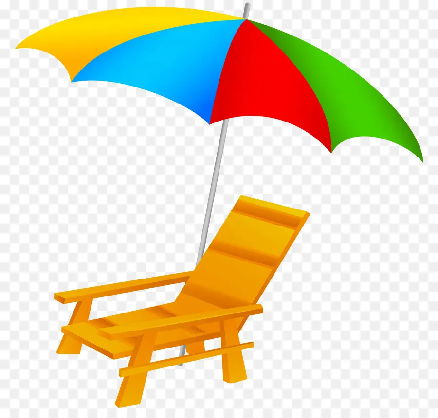 Chaise De Plage Avec Parasol，été PNG