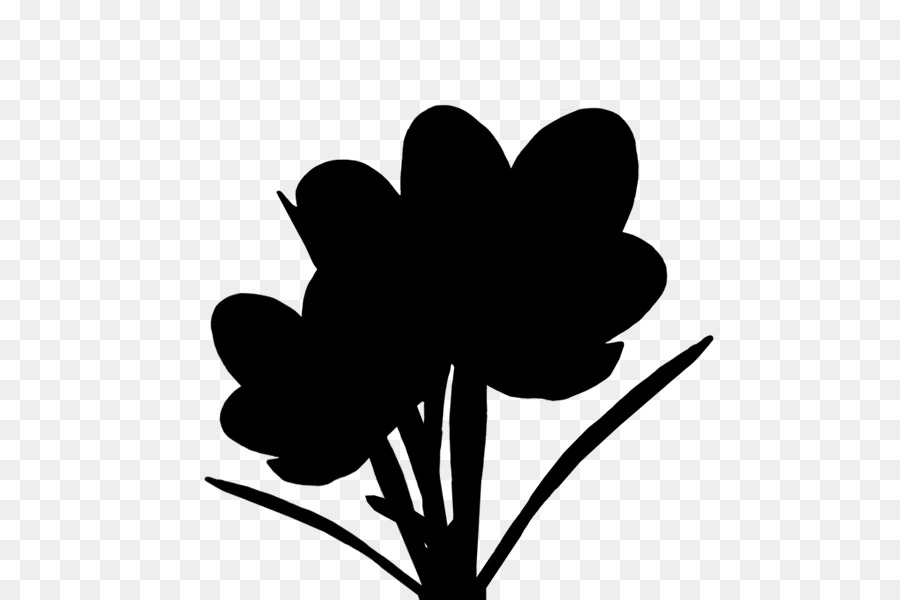 Fleur Silhouette，Noir PNG