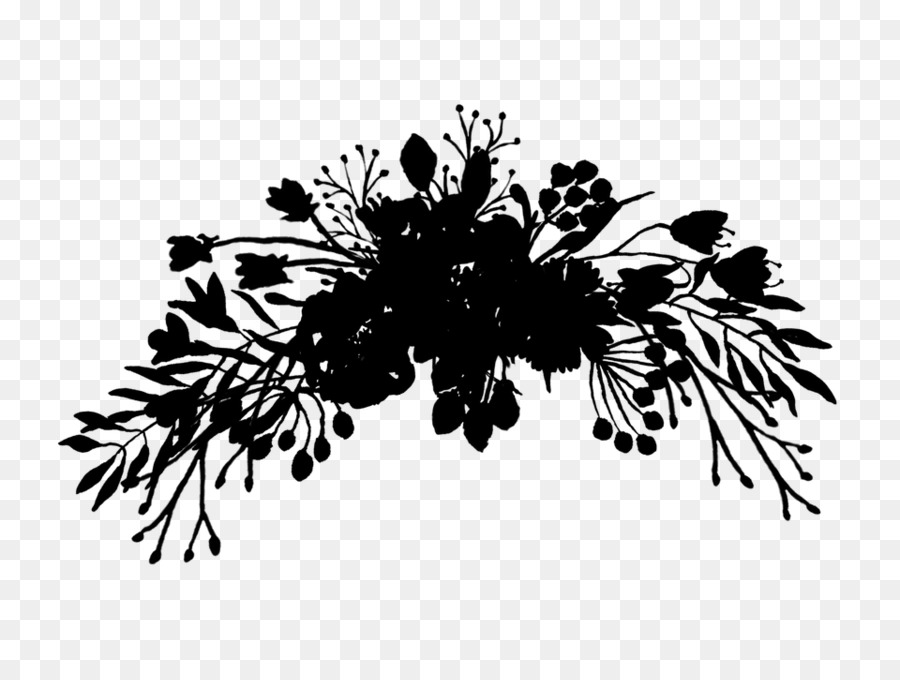 Silhouette Florale Noire，Fleurs PNG