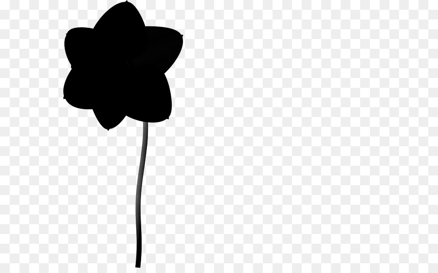 Fleur Silhouette，Noir PNG