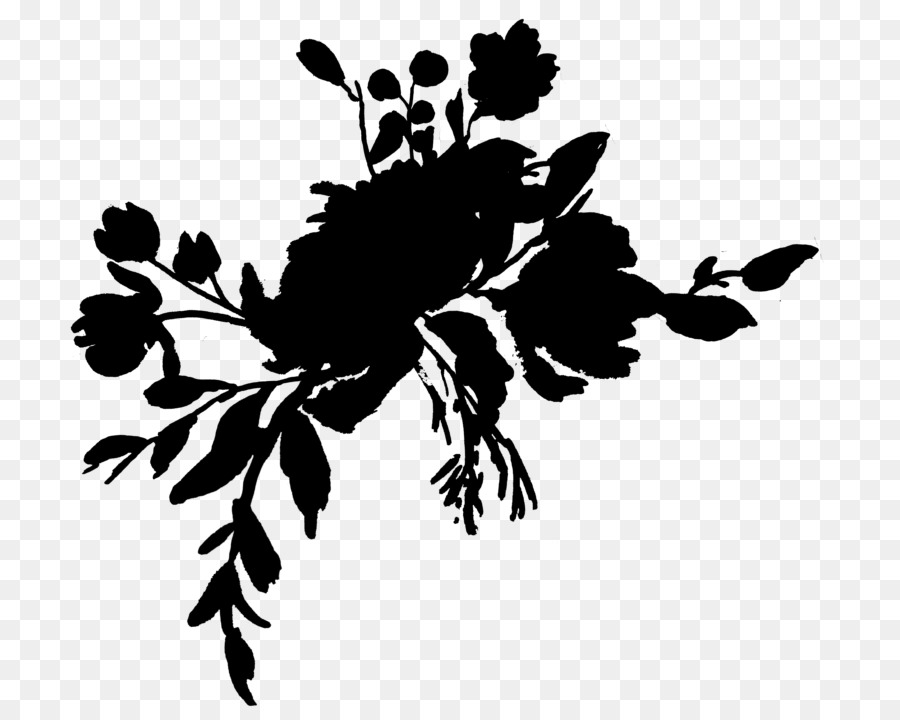 Silhouette Florale Noire，Fleurs PNG