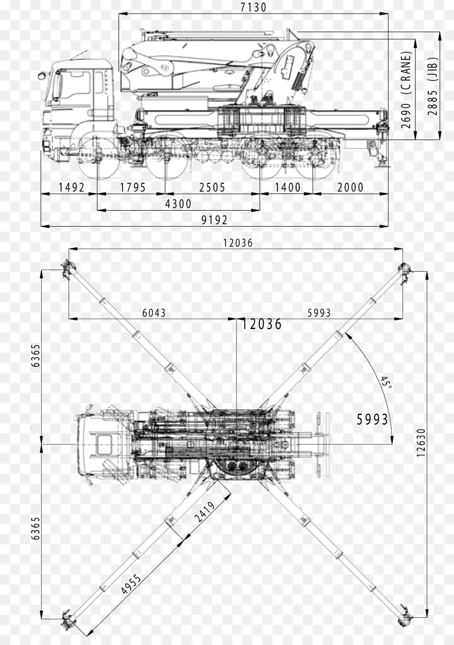 Plan De Camion Grue，Plan PNG