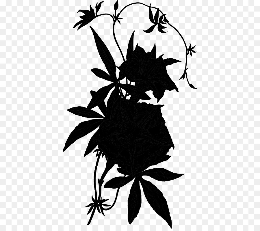 Fleurs De Silhouette Noire，Fleurs PNG