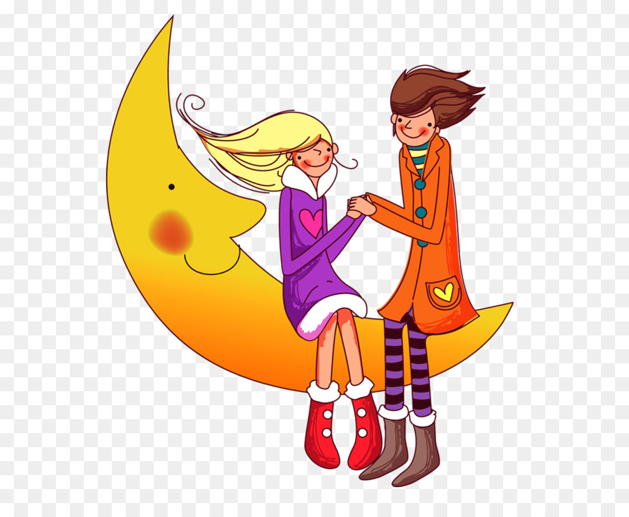 Couple Sur La Lune，Couple PNG