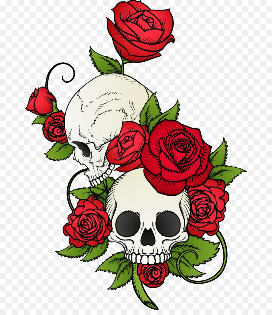 Crâne，Rose PNG