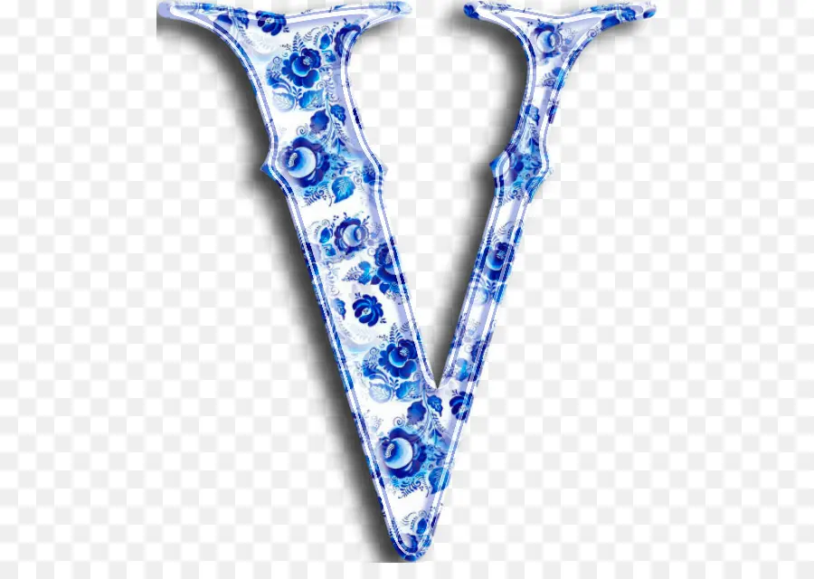 Lettre V，Bleu PNG