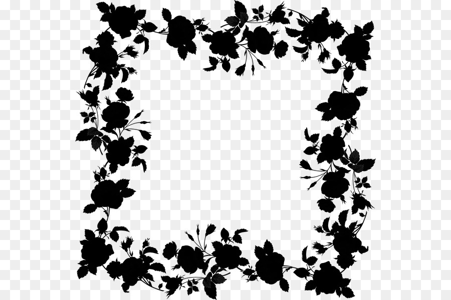 Cadre Floral Noir，Frontière PNG