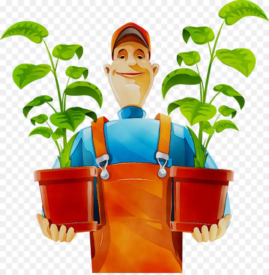 Jardinier Avec Des Plantes，Plantes PNG