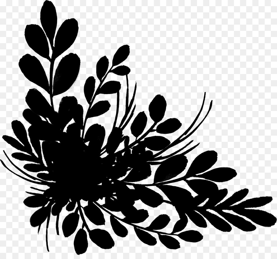 Silhouette Florale Noire，Fleurs PNG