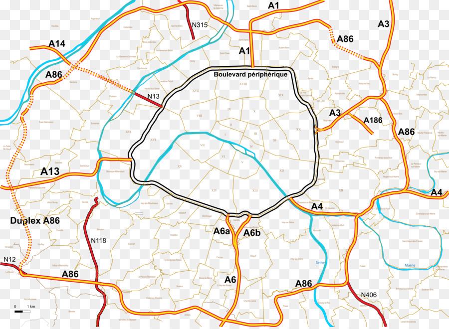 L'autoroute A86，Carte PNG