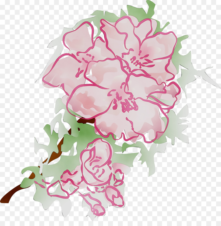 Fleurs Roses，Peinture à L'aquarelle PNG