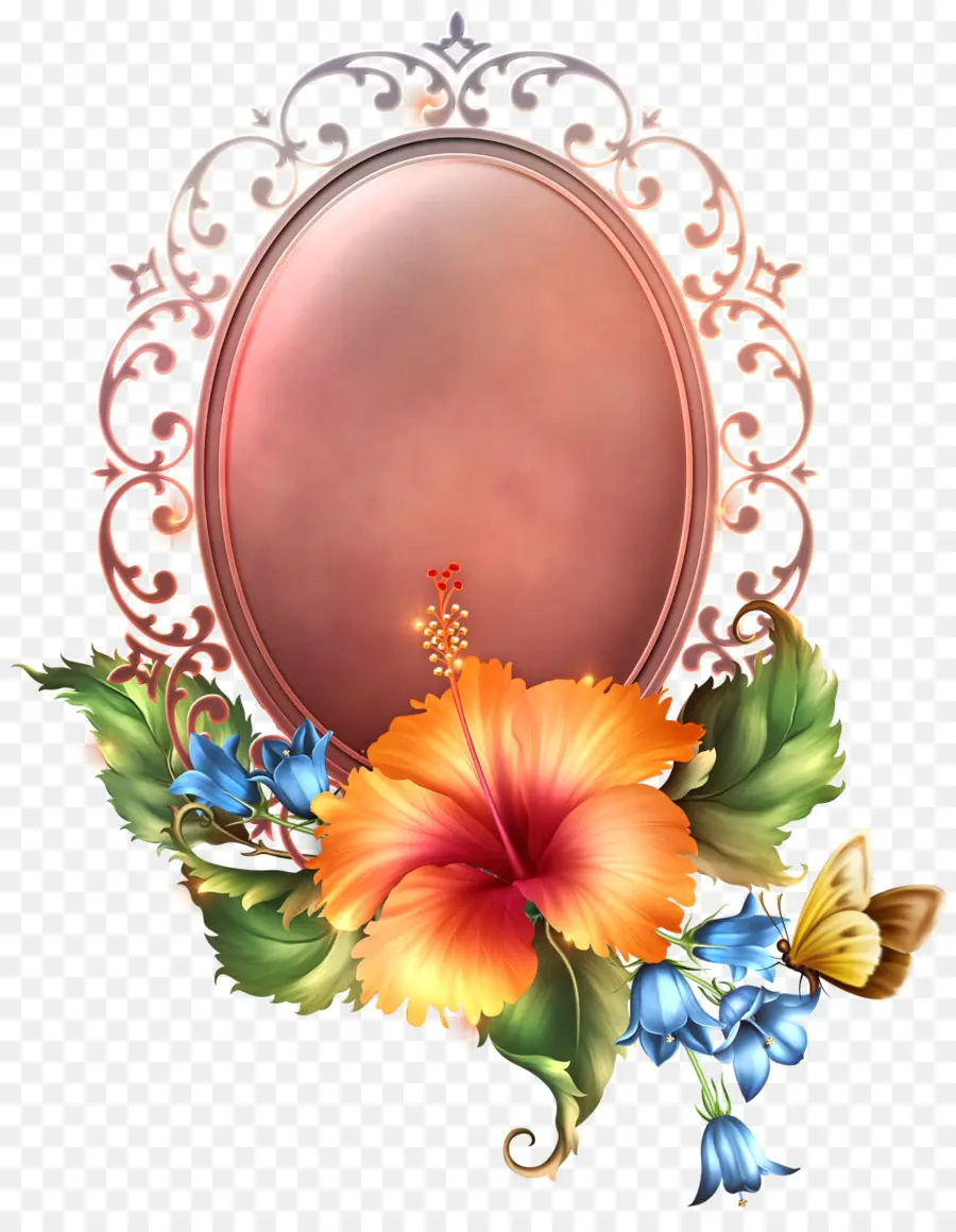 Cadre Décoratif，Fleur PNG