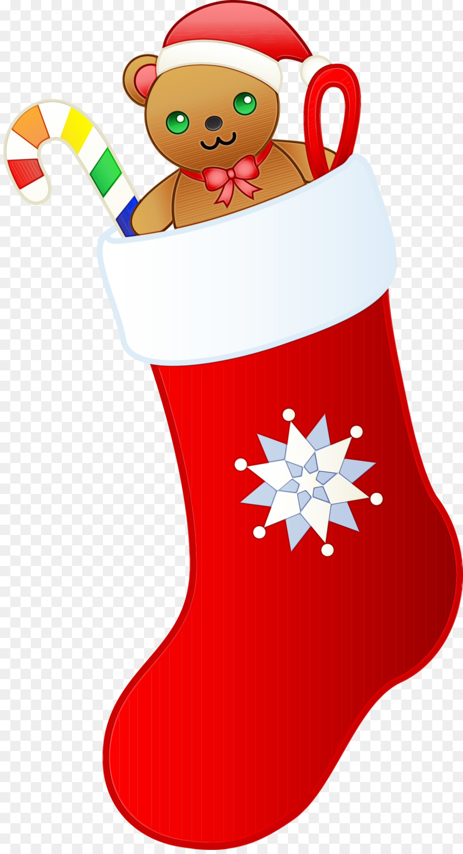 Chaussette De Noël Rouge，Ours En Peluche PNG