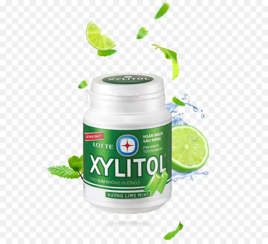 Gomme De Xylitol，Menthe PNG