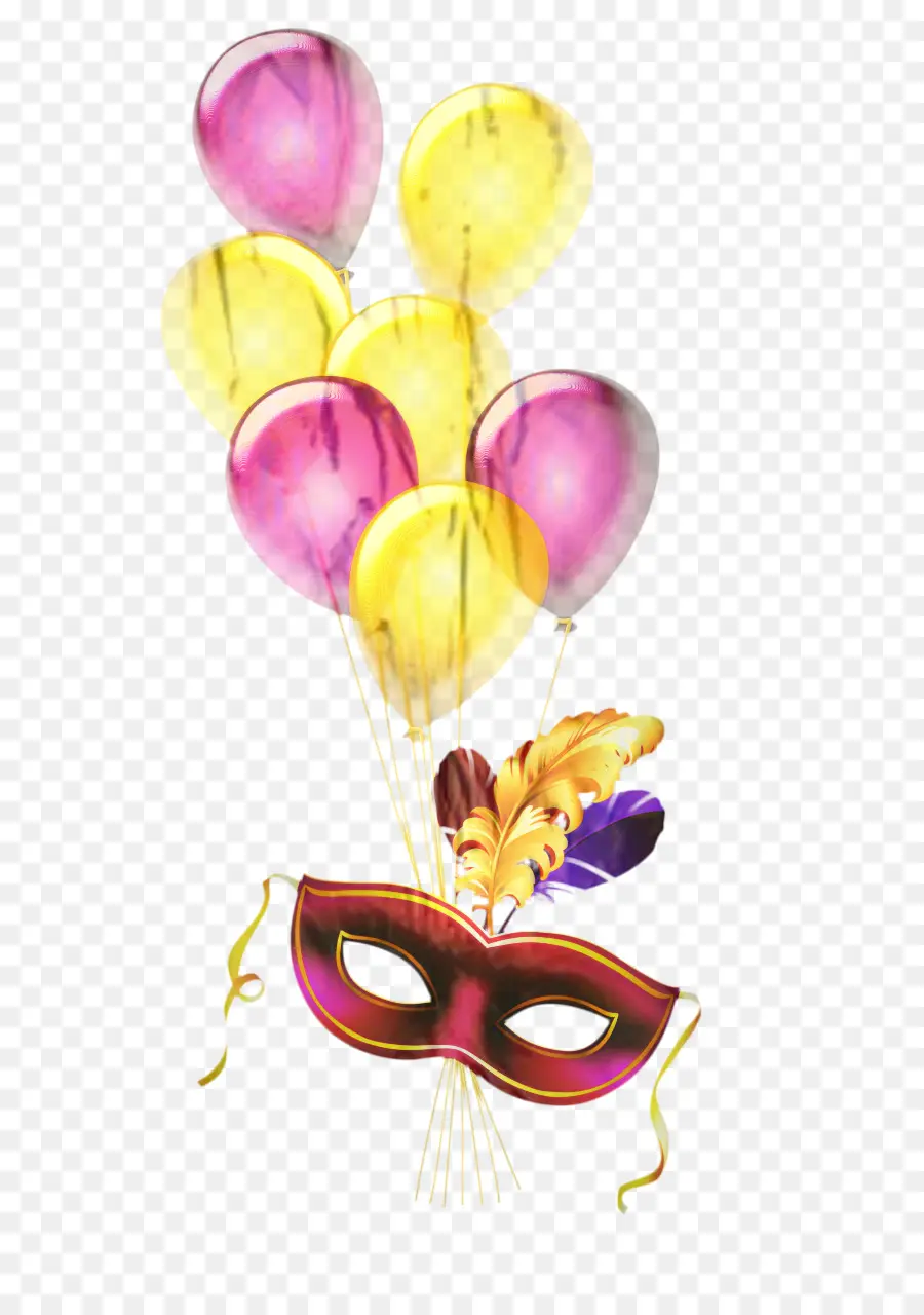 Ballons Et Masque，Faire La Fête PNG