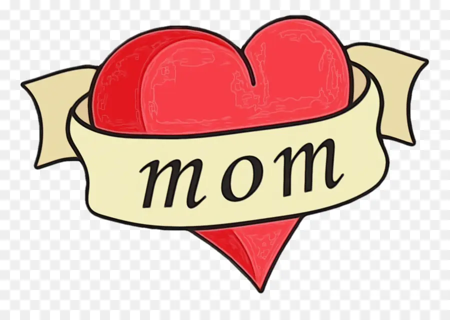 Bannière Coeur Avec Maman，Amour PNG