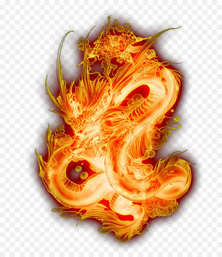 Dragon Chinois，La Flamme PNG