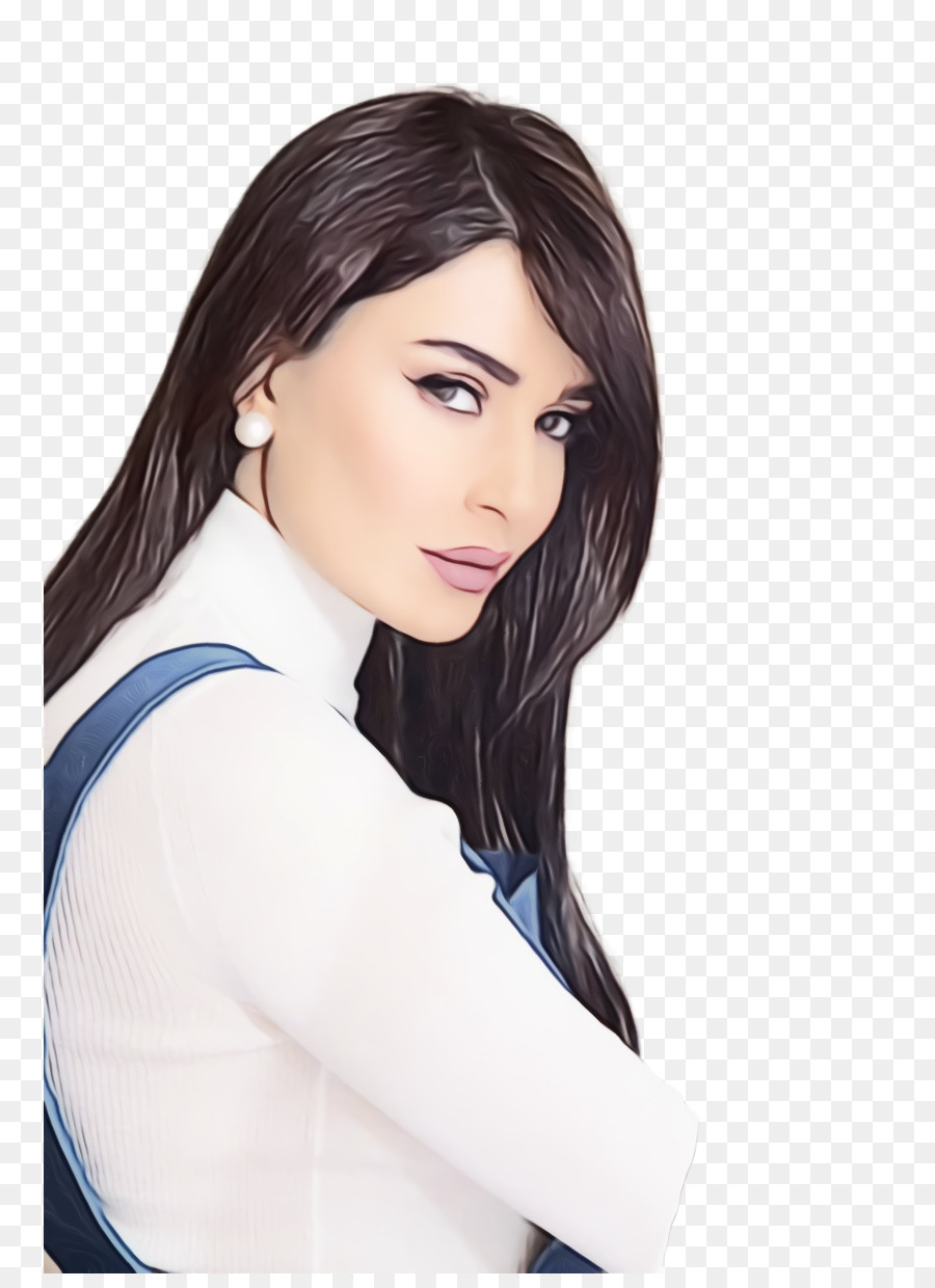 Cyrine Abdelnour，Les Cheveux Noirs PNG